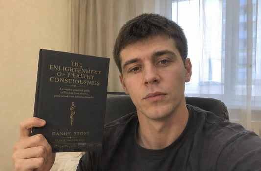 Daniel Stone holding the book